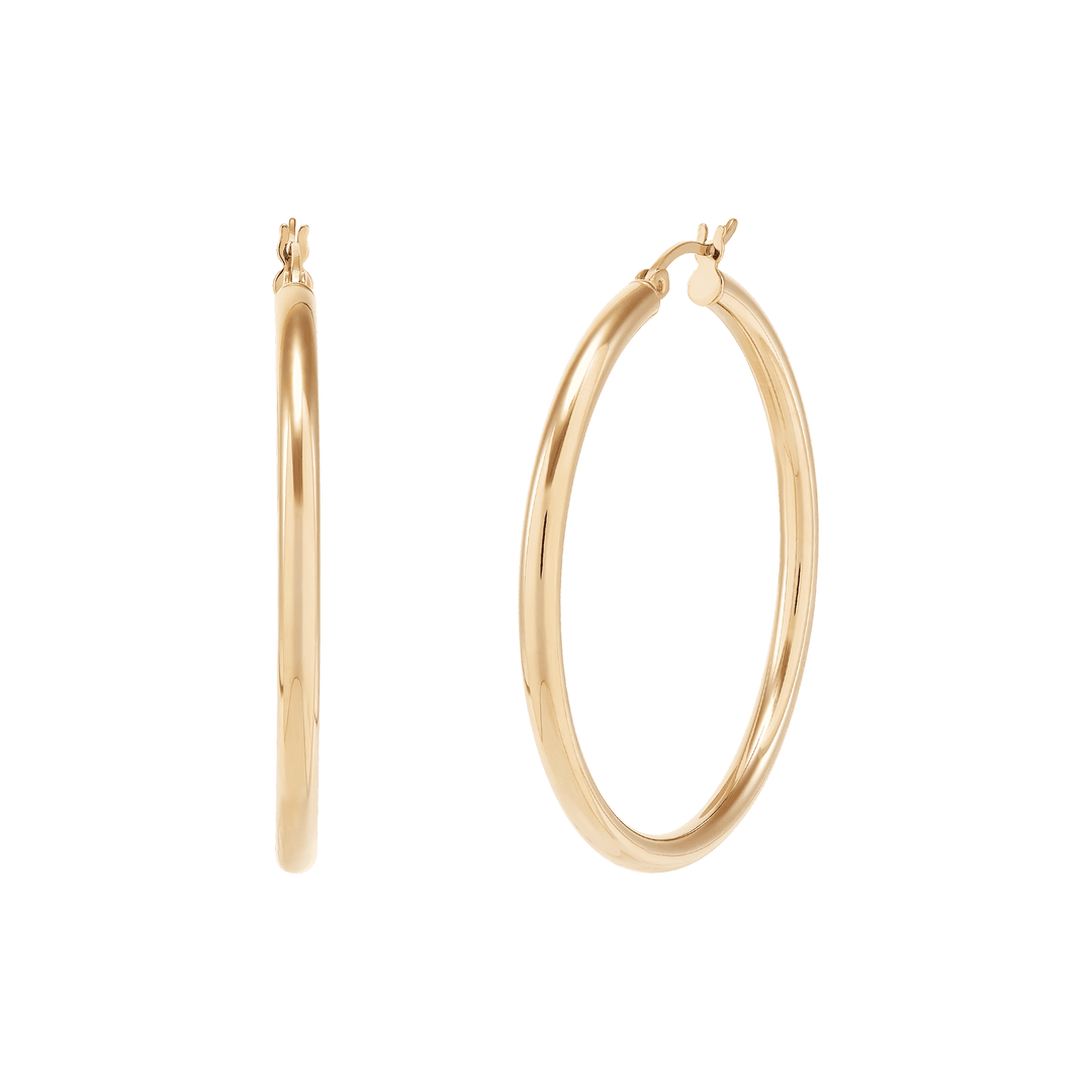 'Smooth Falling' Hoop Earrings in Sterling Silver