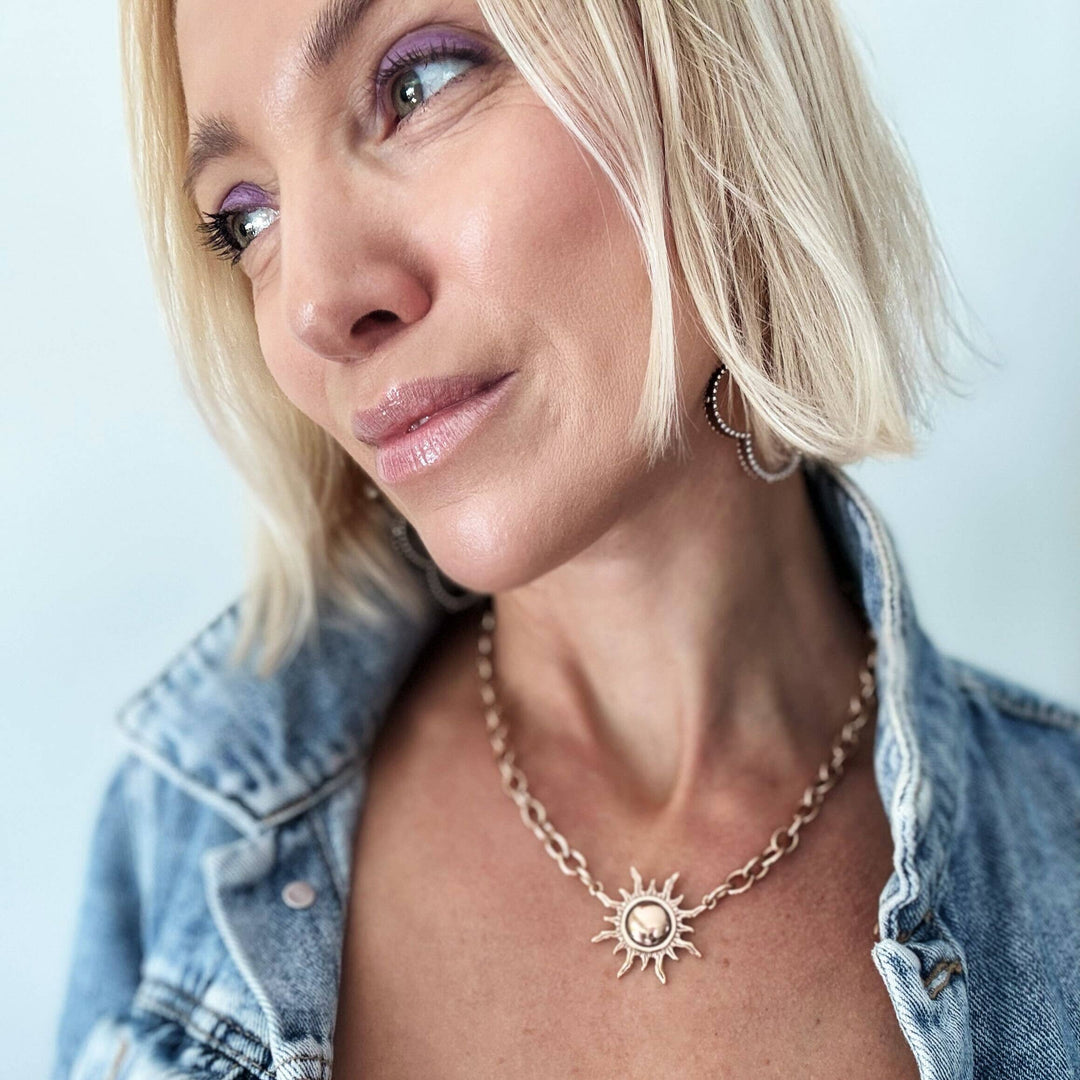 "Grateful" Sun Choker Necklace