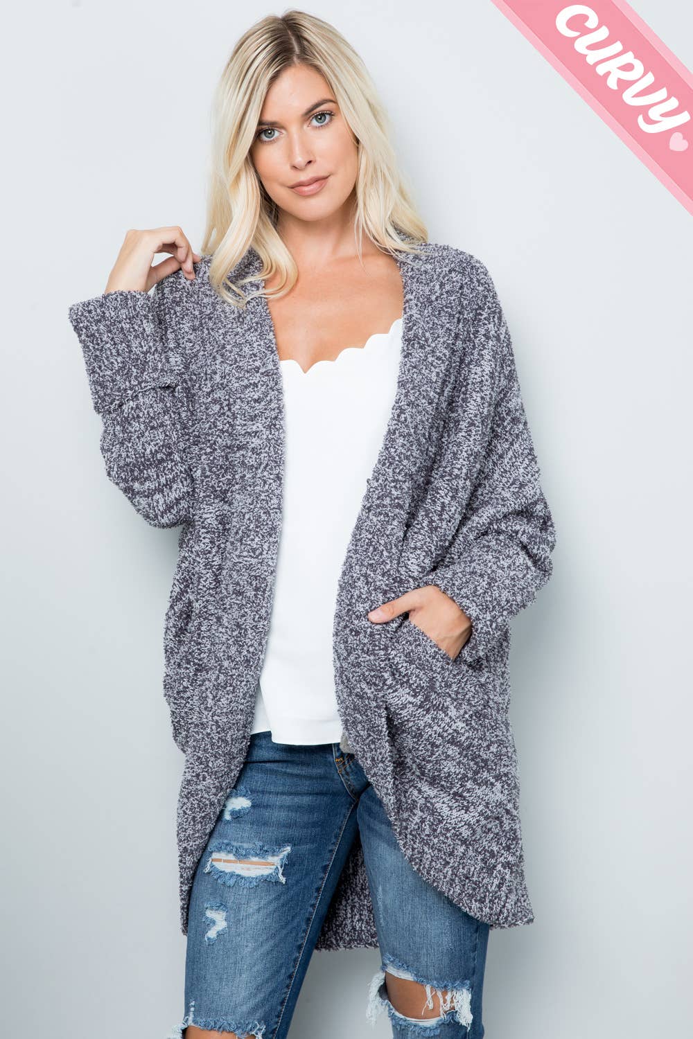 Soft Cozy Knit Cardigan - Plus Size