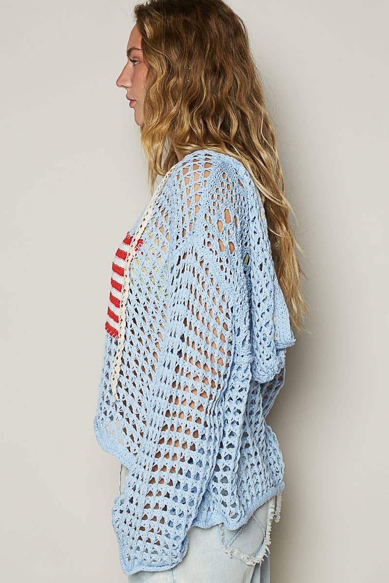 American Flag Hooded Sweater
