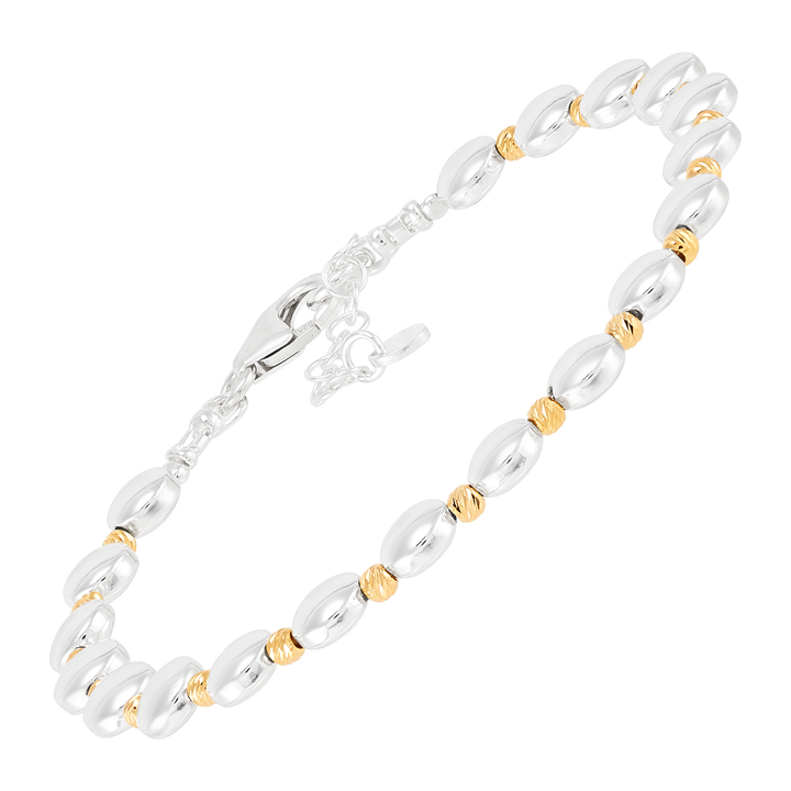 'Limitless' Silver with 14K GP Hematite Bracelet