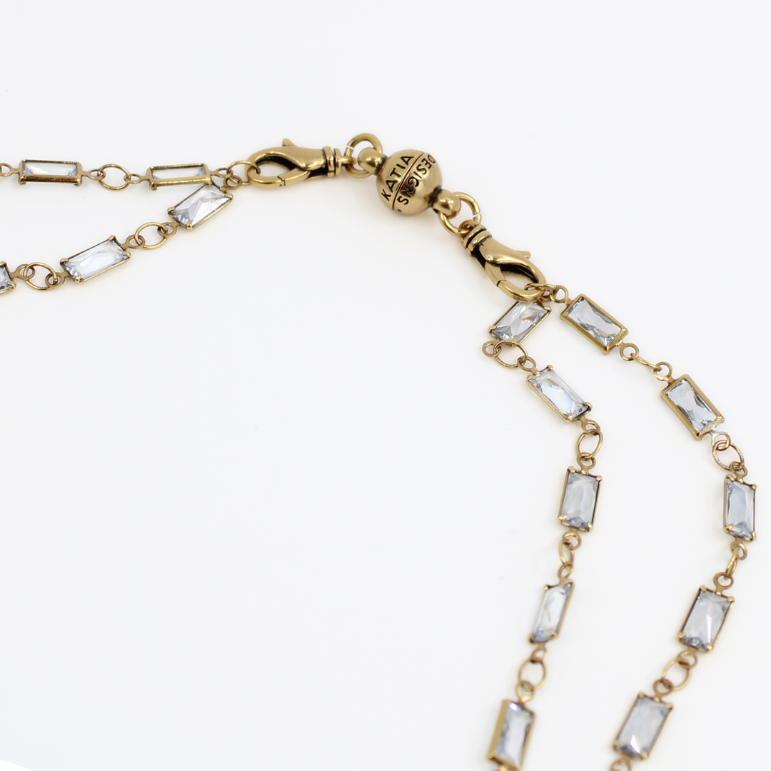 Breathe Crystal Starburst Station Chain Necklace