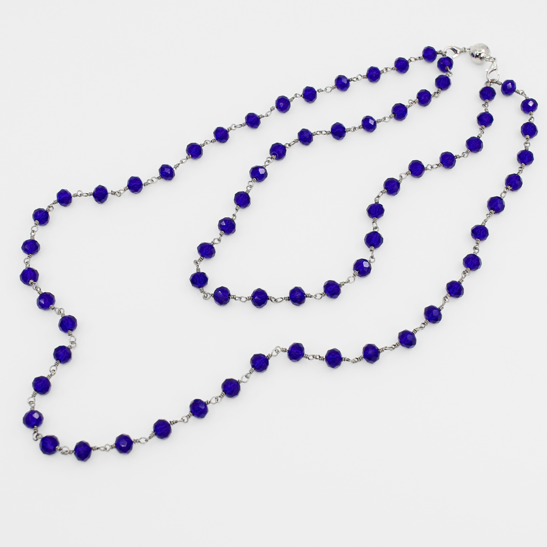 Crystal Rosary Beaded Layering Necklace – 6 Colors