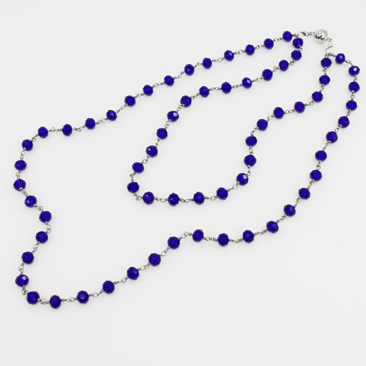 Crystal Rosary Beaded Layering Necklace – 6 Colors