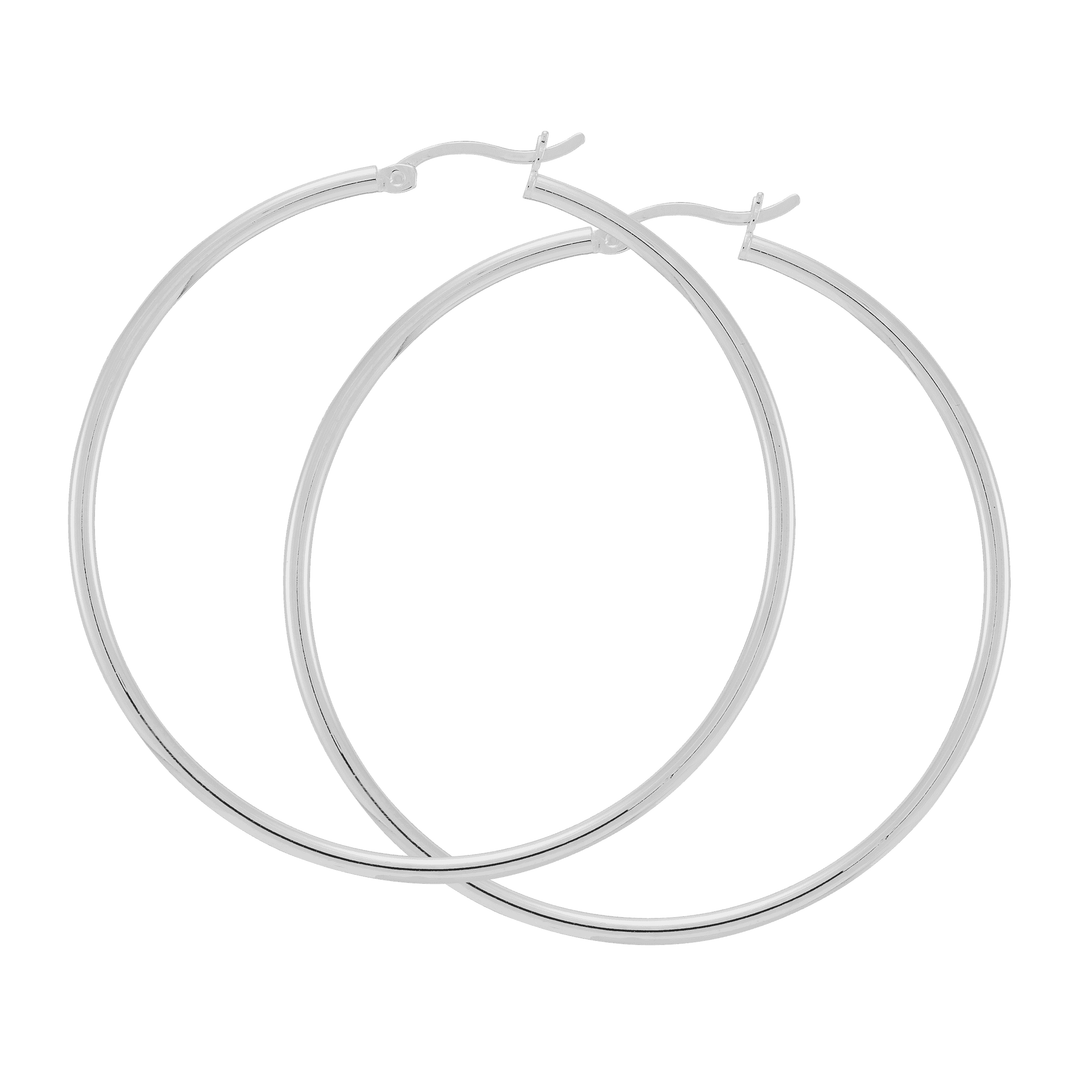 'Mirrored Dreams' Hoop Earrings in Sterling Silver
