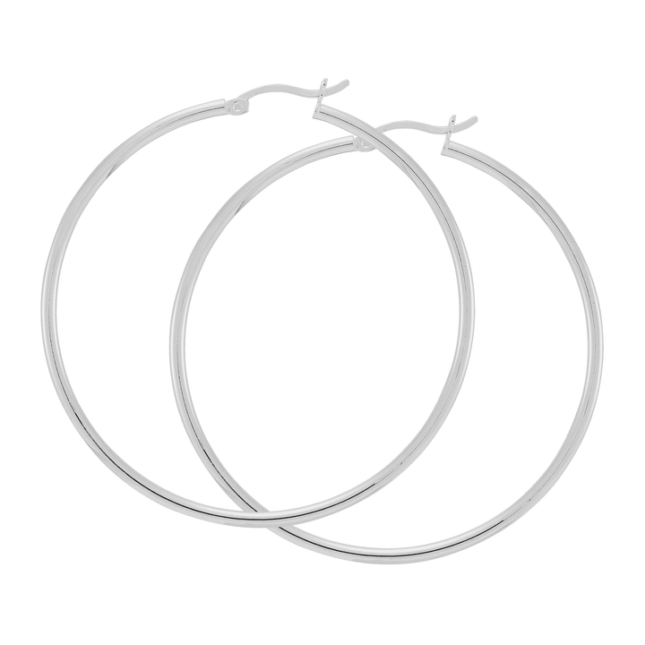 'Mirrored Dreams' Hoop Earrings in Sterling Silver