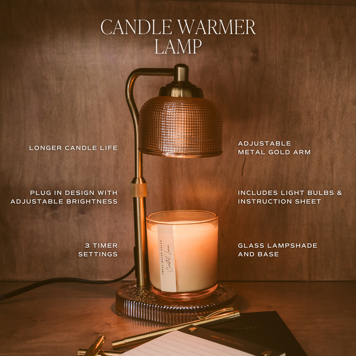 Glass Candle Lamp Warmer with Timer & Dimmer