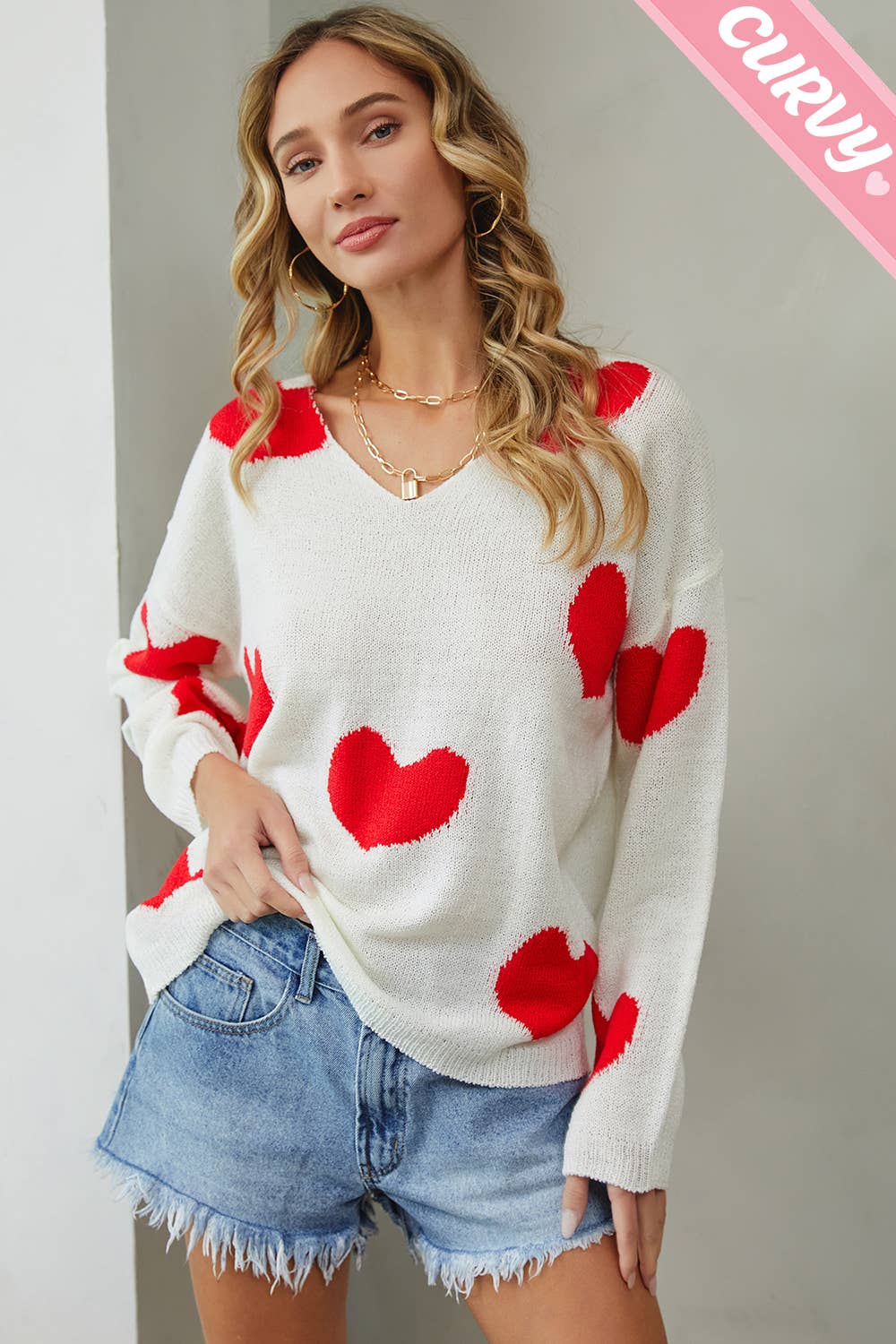 Heart Sweater - Plus Size