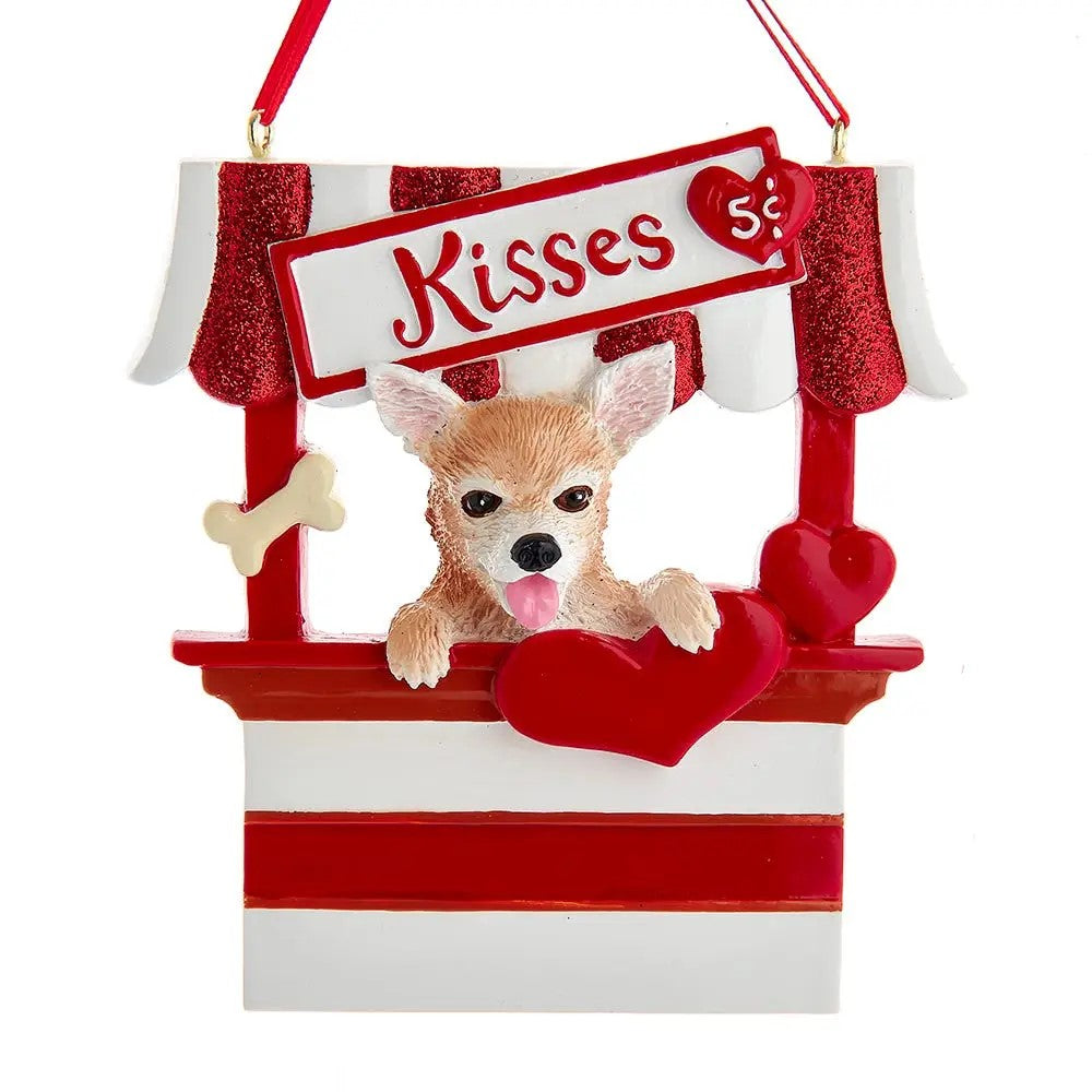 Dog “Kisses" Kissing Booth Ornaments