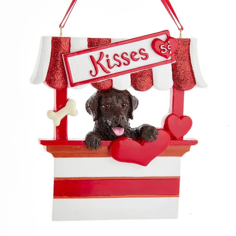 Dog “Kisses" Kissing Booth Ornaments