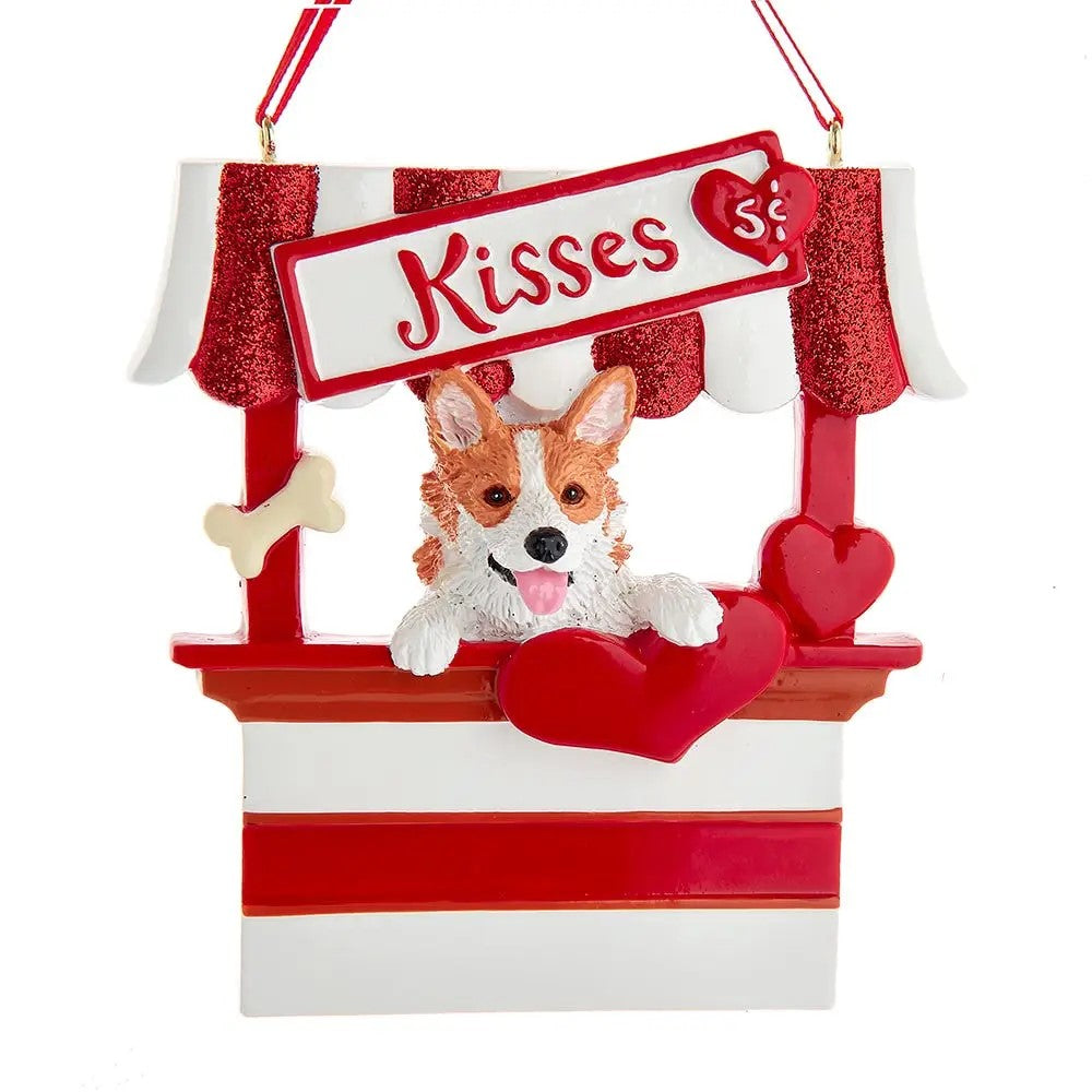 Dog “Kisses" Kissing Booth Ornaments