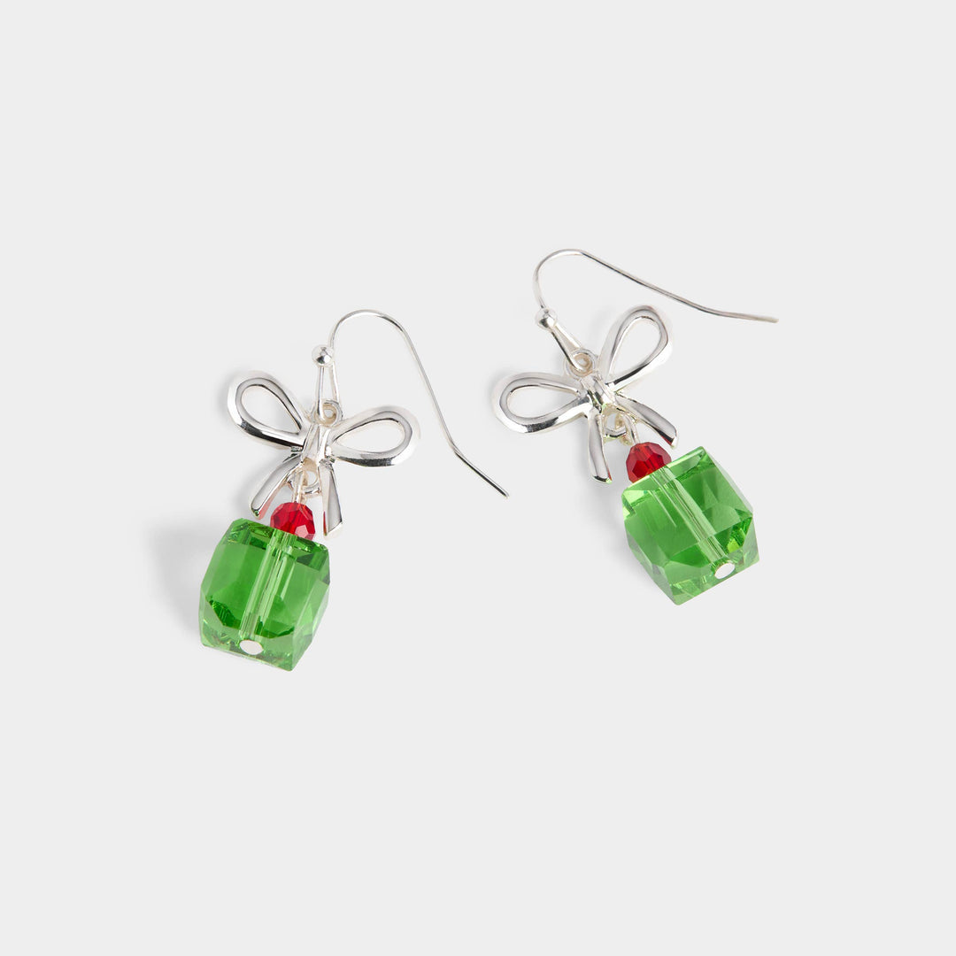 Present Bead Dangle - Green-Christmas