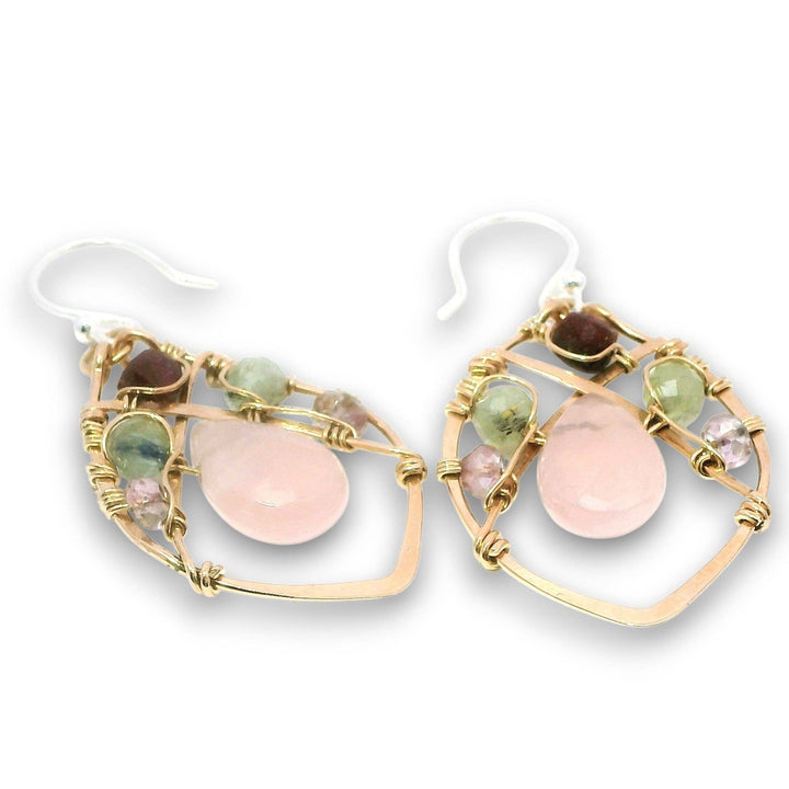 Heart Chakra Bronze Hammered Earrings