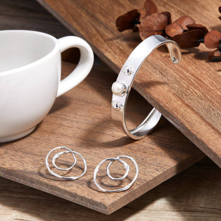 'Serene Swirl' Sterling Silver Drop Earrings