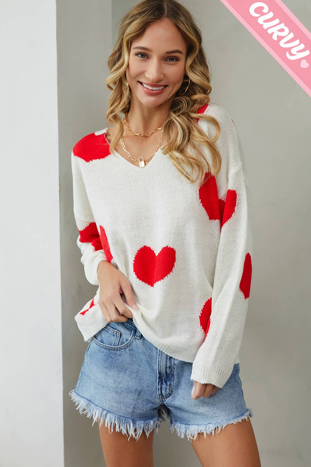 Heart Sweater - Plus Size