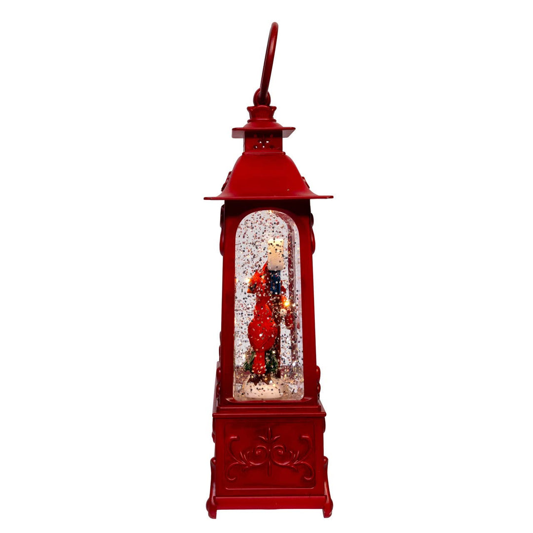10" Cardinals Tree Glitter Lantern
