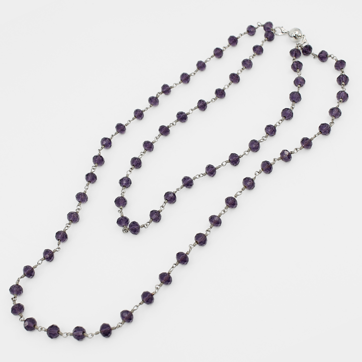 Crystal Rosary Beaded Layering Necklace – 6 Colors