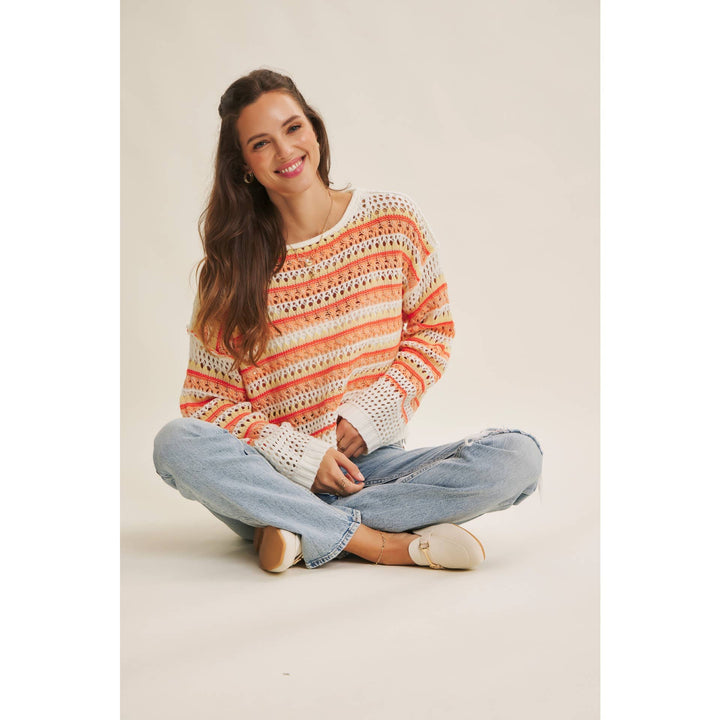 Bright Multi Stripe Crochet Top