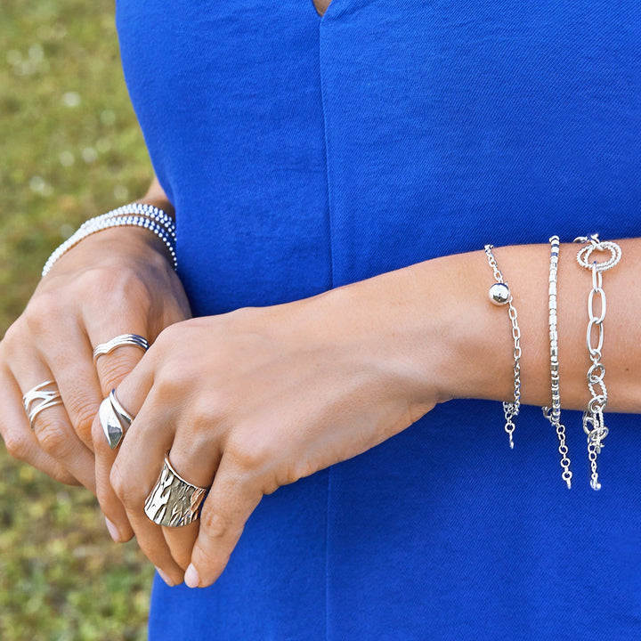 'Incandescent Glow' Silver Link Bracelet