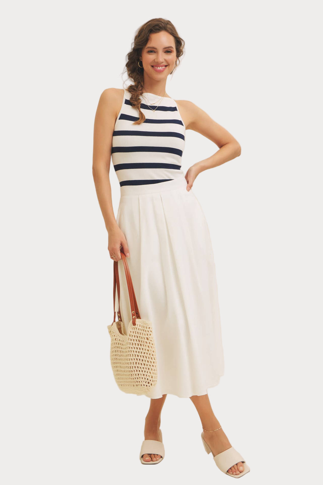 Striped Sweater Tank | Navy & White Breton Stripe Knit Top