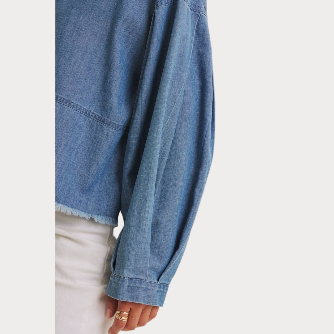 Denim V-Neck Top – Effortless Everyday Style