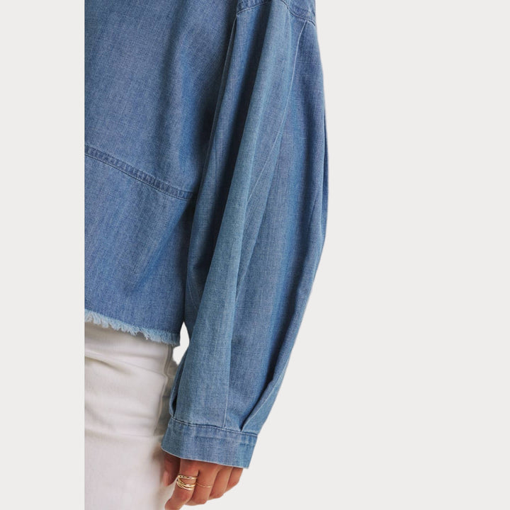Denim V-Neck Top – Effortless Everyday Style