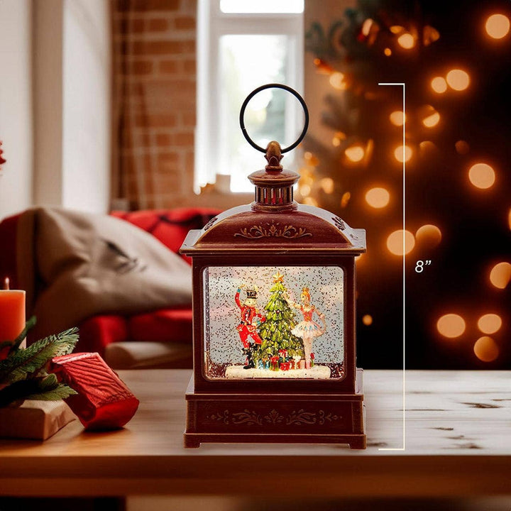 8"B/O LIT NUTCRACKER SWRL WATR LANTERN