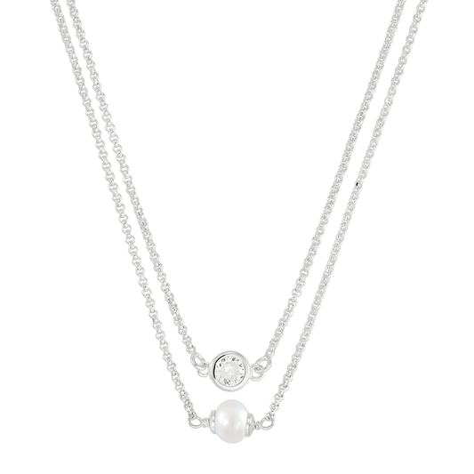 Silpada Double Duty Necklace, Cubic Zirconia, Pearl & Silver