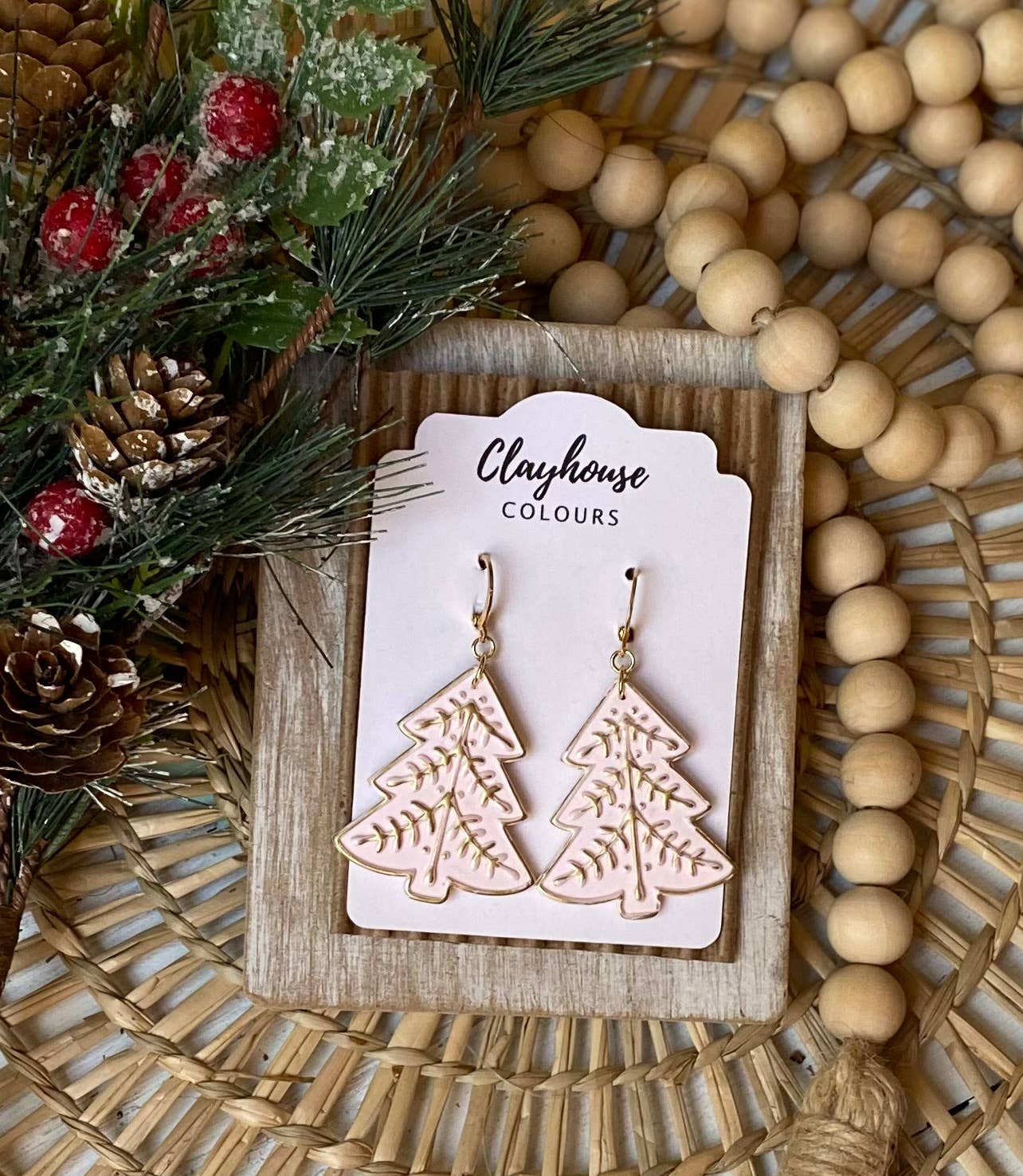 Christmas Tree Clay Earrings