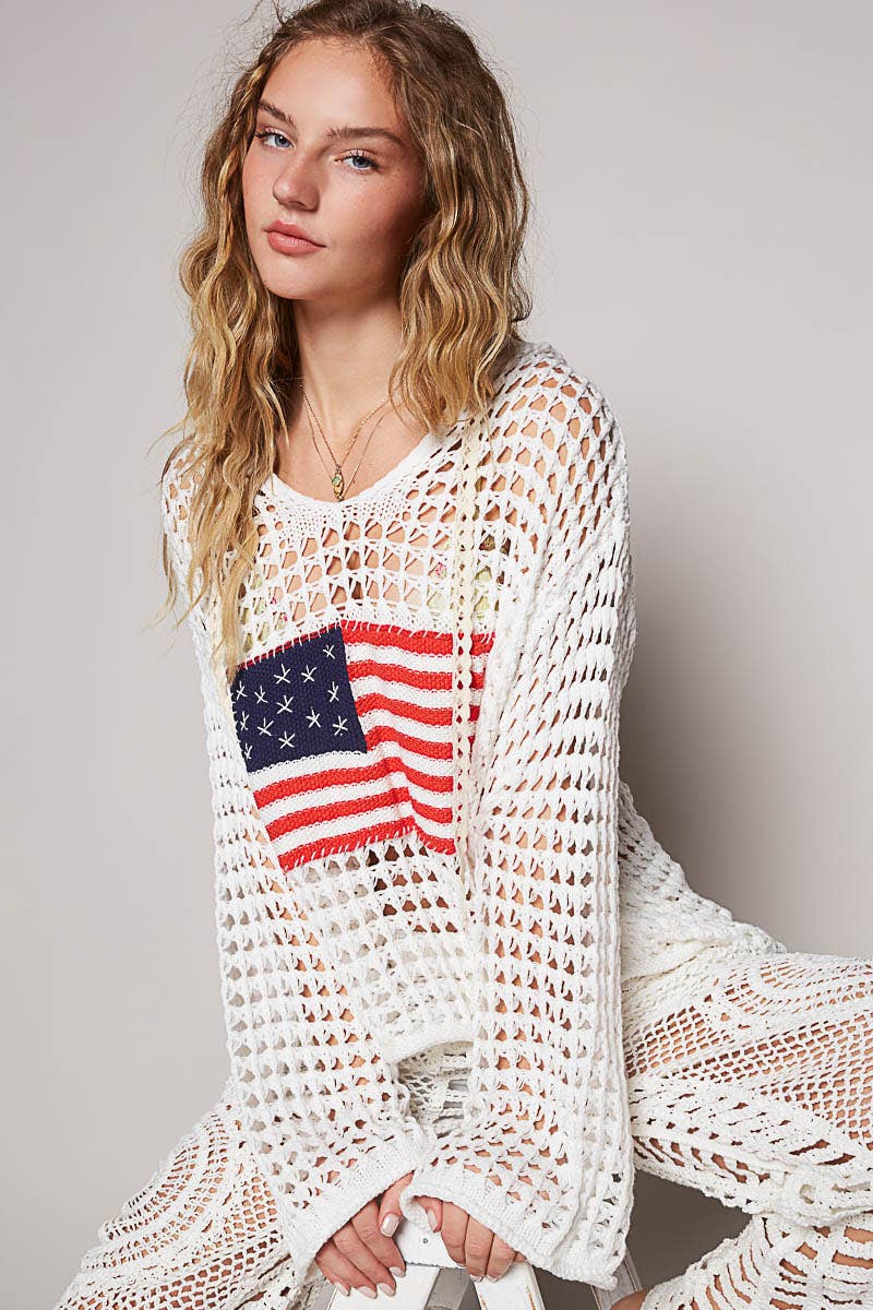 American Flag Hooded Sweater