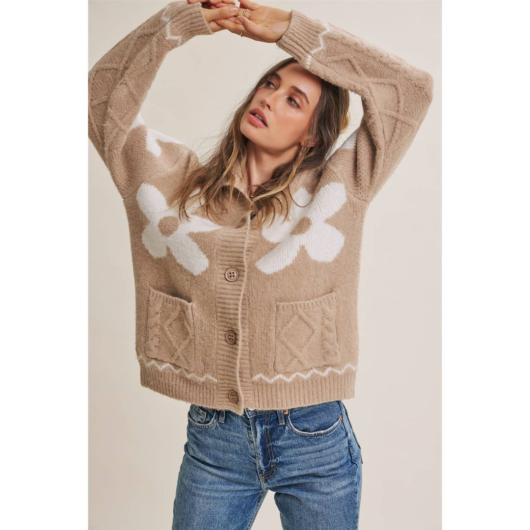 The Camille Floral Intarsia Cardigan