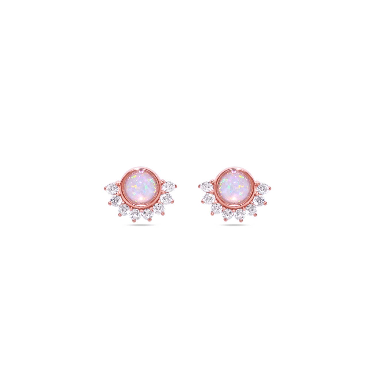 Lois Studs in White Opal