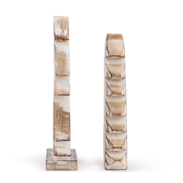 Whitewashed Wood Trees - 2 Assorted