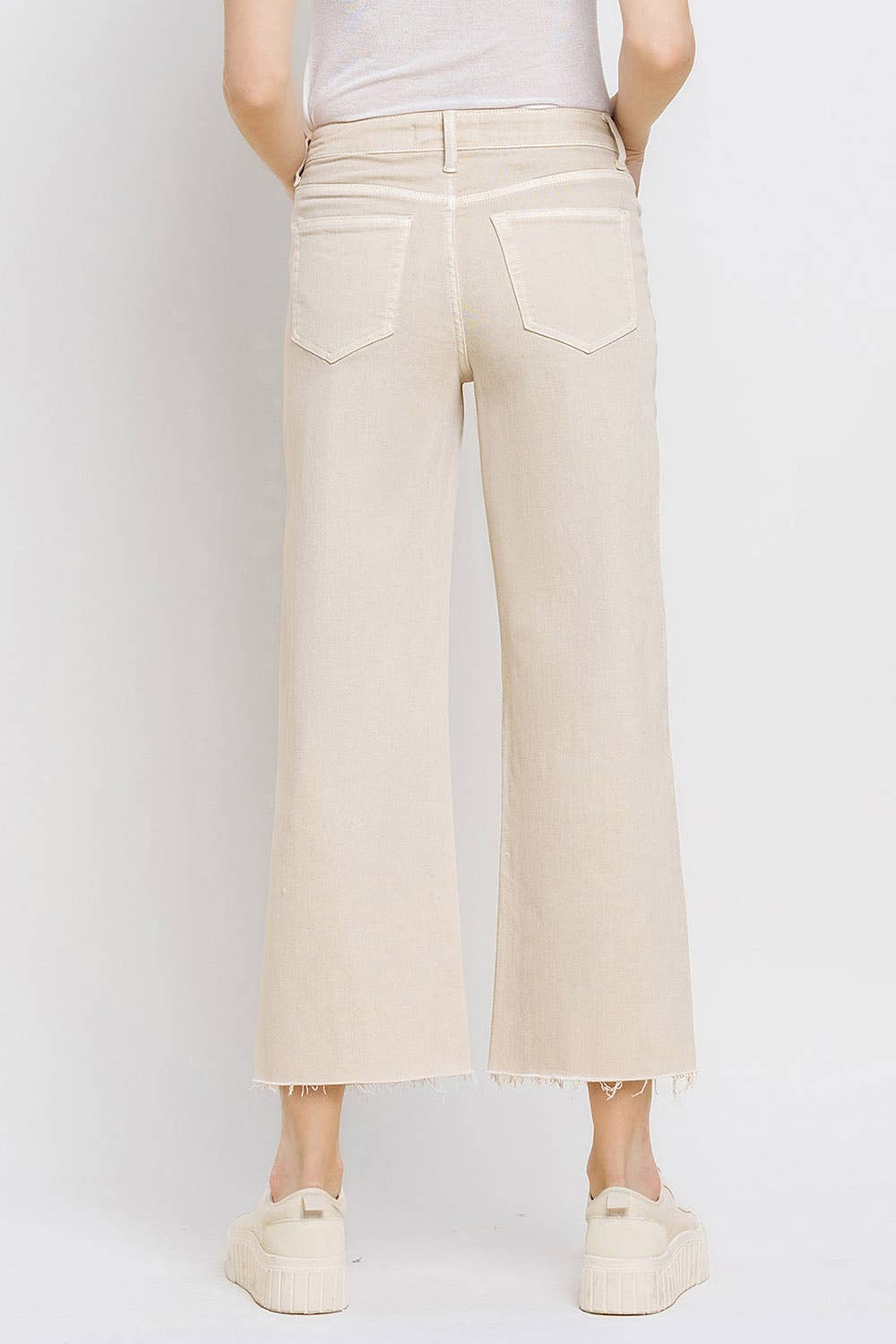 White Swan - High Rise Crop Wide Leg Jeans