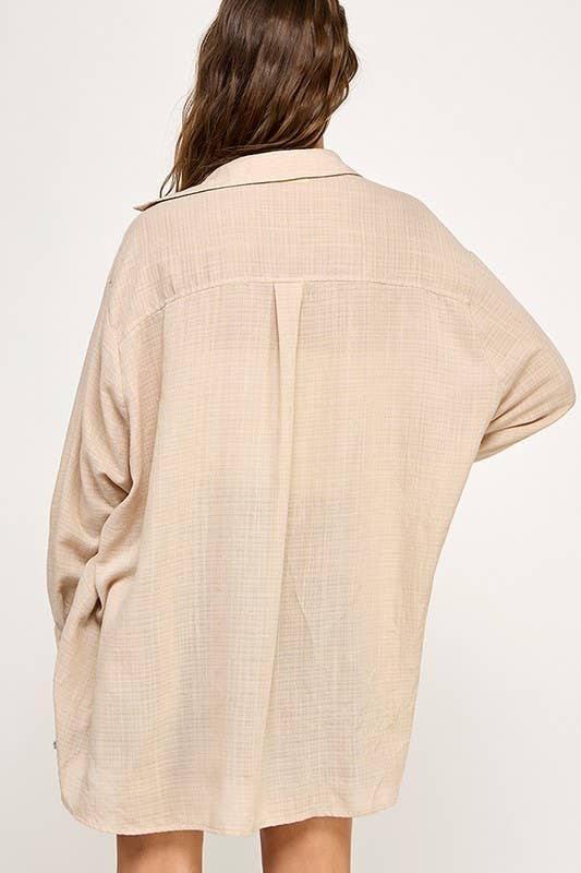 WASHED SUPER SOFT SEE THROUGH BUTTON DOWN SHIRTS