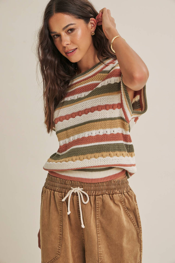 The Morgan Textured Stripe Sweater Vest