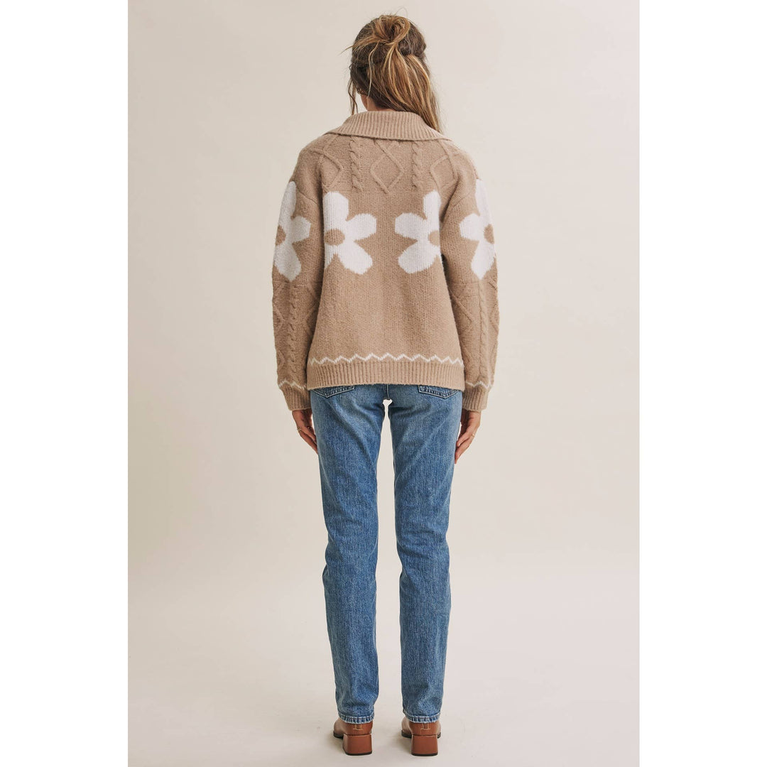 The Camille Floral Intarsia Cardigan