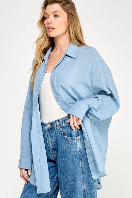 WASHED SUPER SOFT SEE THROUGH BUTTON DOWN SHIRTS