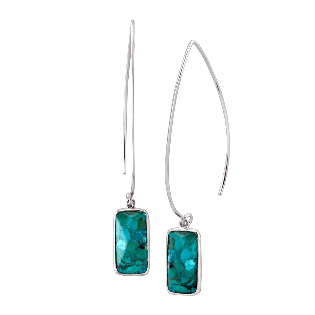 'Oasis' Compressed Turquoise  Drop Earring