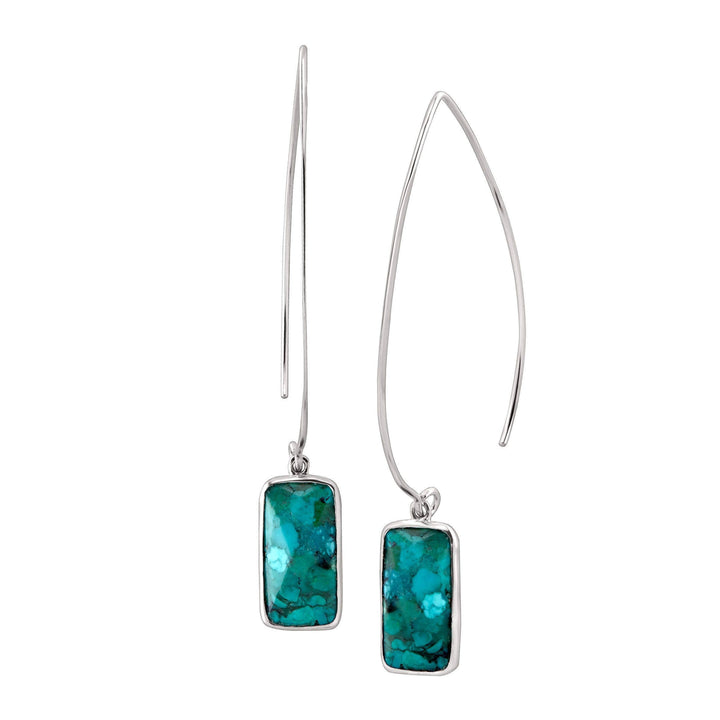 'Oasis' Compressed Turquoise  Drop Earring