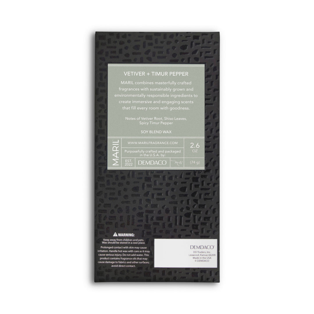 Vetiver + Timur Pepper Wax Melt