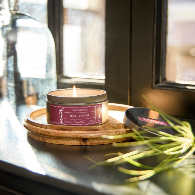 Rose + Leather 4 oz. Travel Candle