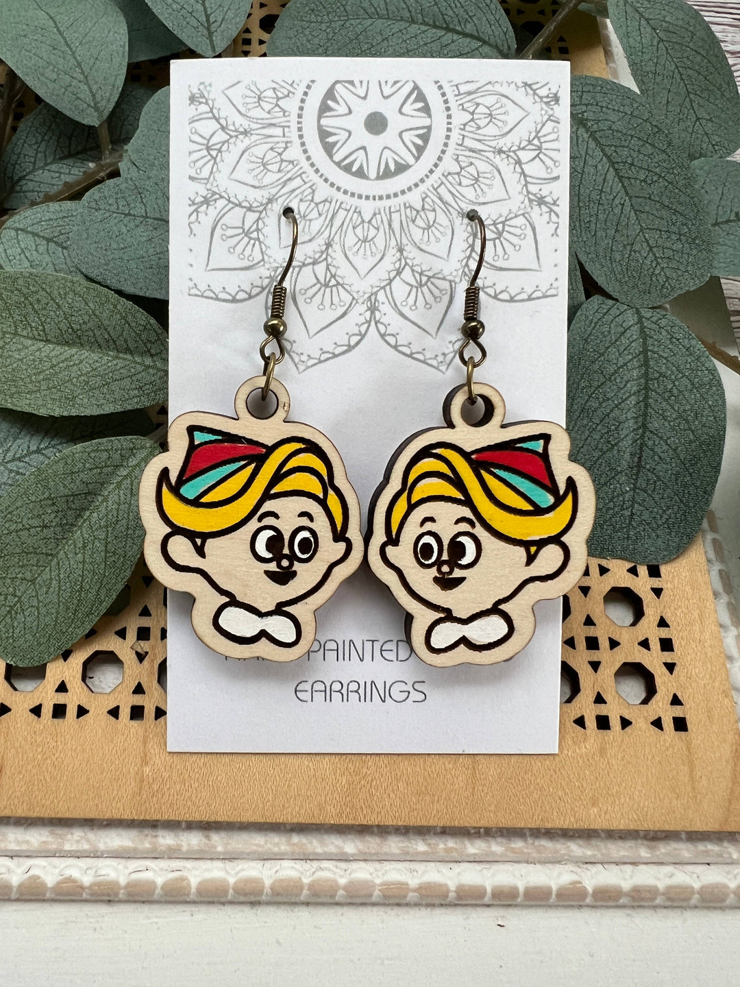 Wooden Earrings - Christmas Dentist