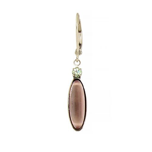 Stacked Glass Oval Earrings