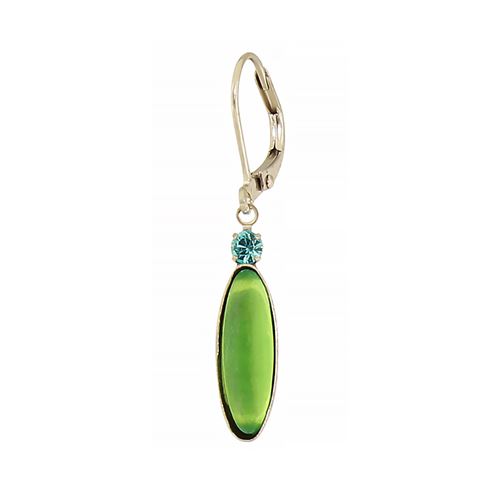 Stacked Glass Oval Earrings