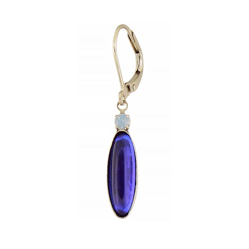 Stacked Glass Oval Earrings