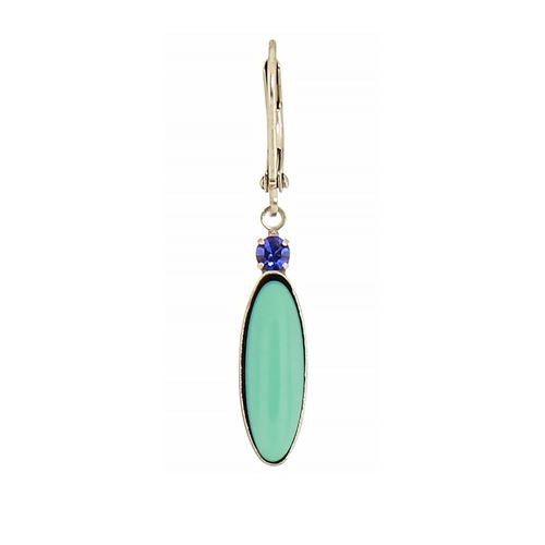 Stacked Glass Oval Earrings