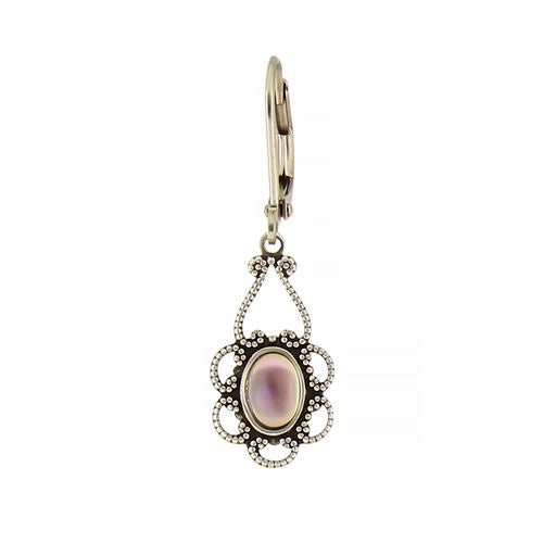 Oval Lace Flower Earrings