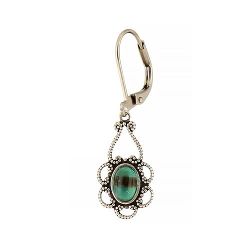 Oval Lace Flower Earrings