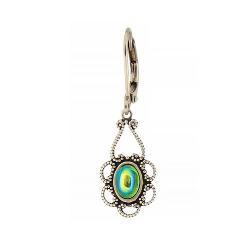 Oval Lace Flower Earrings